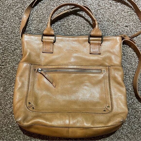 American Leather Co Jamestown light brown leather tote - Picture 11 of 16